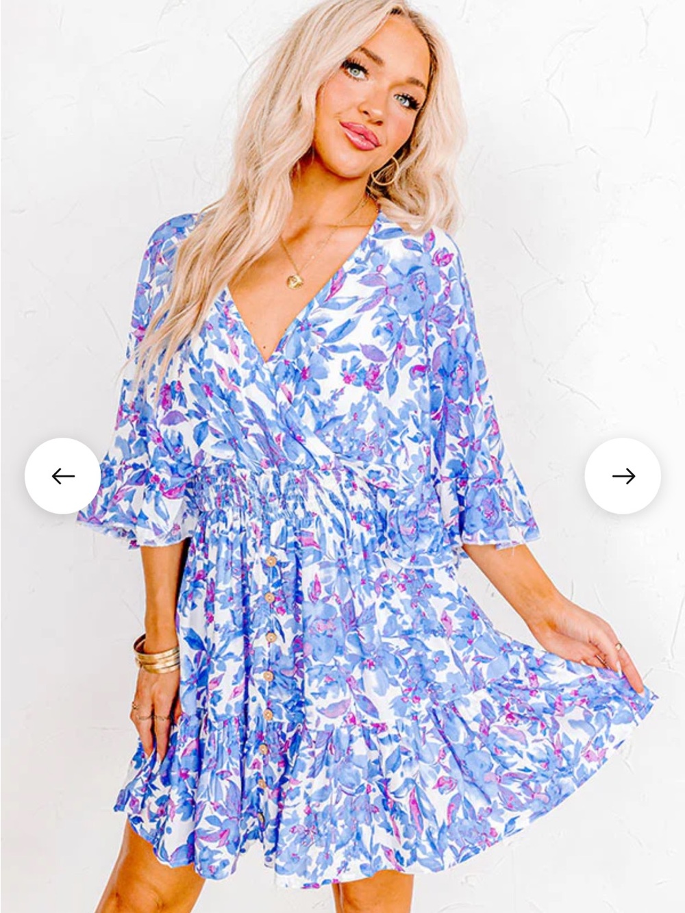 Impressions Blue & Purple Floral Wrap Romper